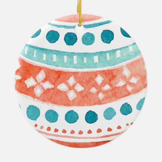 Einfaches Weihnachtsmuster für Wasserfarben | Orna Keramik Ornament (Hinten)