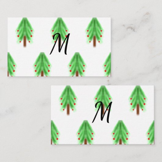 Einfaches Weihnachtsmuster in Aquarellfarben Begleitkarte (Vorne/Hinten)