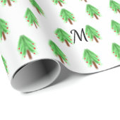 Einfaches Weihnachtsmuster in Aquarellfarben Geschenkpapier (Rolleneckpunkt)