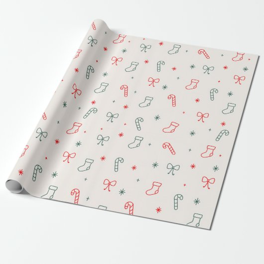 Einfaches Weihnachtspapier Geschenkpapier (Ungerollt)