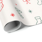 Einfaches Weihnachtspapier Geschenkpapier (Rolleneckpunkt)