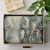 Einfaches Weihnachtsschnee bedeckt Weihnachtsbaum Seidenpapier (Geschenk)