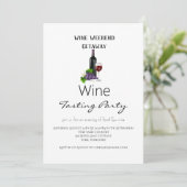 Einfaches Weinwochenende Weinkultur und Erde Party Einladung (Stehend Vorderseite)