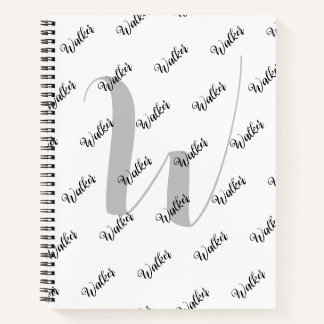Einfaches Weiß - Anfangsbuchstabe Monogramm Notizblock