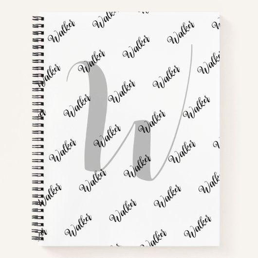 Einfaches Weiß - Anfangsbuchstabe Monogramm Notizblock (Vorderseite)