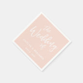 Einfaches Weiß auf blütige Typografie - Hochzeit v Serviette (Ecke)