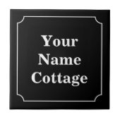 Einfaches Weiß auf schwarzen Hütten Fliese (Vorderseite)