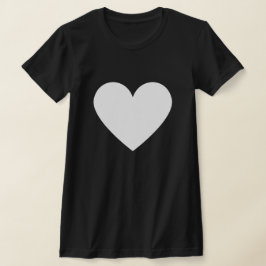 Einfaches Weiß Herz Moderne Liebe Schwarze Frau T  T-Shirt