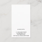 Einfaches Weiß mit Bild Visitenkarte (Rückseite)