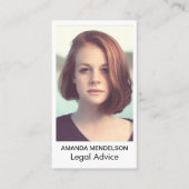 Einfaches Weiß mit Bild Visitenkarte (Vorderseite)