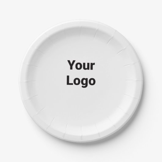 einfaches Weiß mit Logo-Servierplatte Pappteller (Vorderseite)