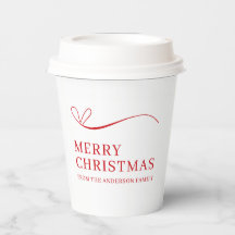 Einfaches Weiß Rot modernes Frohe Weihnachten