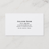 Einfaches Weiß und Linse-Fotograf-Visitenkarte Visitenkarte (Rückseite)