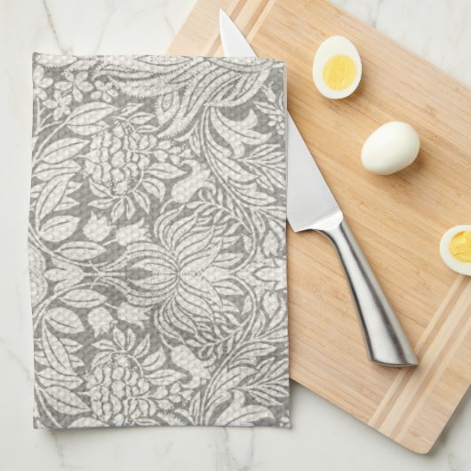 Einfaches weißes Damask-Muster Handtuch (Viertel Falte)