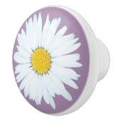 Einfaches weißes Gänseblümchen auf Lila Keramikknauf (Rechts)