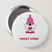 EINFACHES WEISSES GENOMMEN SWEET ZUHAUSE MAGNET BUTTON (Vorne & Hinten)