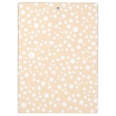 Einfaches weißes gepunktetes Muster auf pfirsichfa Klemmbrett (Rückseite)