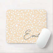 Einfaches weißes gepunktetes Muster auf pfirsichfa Mousepad (Mit Mouse)