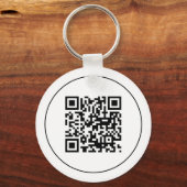 Einfaches weißes Geschäftslogo Qr Code Werbeartike Schlüsselanhänger (Rückseite)