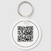 Einfaches weißes Geschäftslogo Qr Code Werbeartike Schlüsselanhänger (Rückseite)