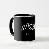 Einfaches Weißes Herz  Skript  Moderne Mutter Etab Tasse (Vorderseite Links)