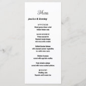 Einfaches, weißes Hochzeitsmenü mit Skript Menükarte (Vorderseite)