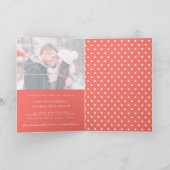 Einfaches weißes Korallenherz Foto gefaltet Hochze Einladung (Innenseite)