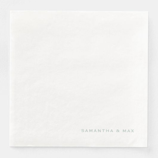 Einfaches weißes Meeresufer - Abendessen mit Namen Serviette (Vorderseite)