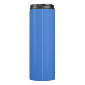 Einfaches weißes Monogramm oder Name auf Blau Thermosbecher (Rückseite)