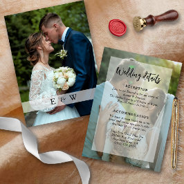 Einfaches weißes Overlay Schwarzes Skript Hochzeit Begleitkarte