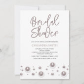 Einfaches Weißes Perl-Brautparty Einladung (Vorderseite)