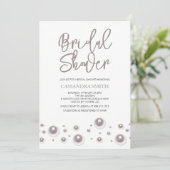 Einfaches Weißes Perl-Brautparty Einladung (Stehend Vorderseite)