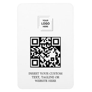 Einfaches weißes QR-Branding-Identitätsdesign Magnet