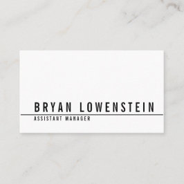 Einfaches weißes schwarzes schickes modernes visitenkarte