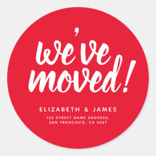 Einfaches, weißes Skript, das wir verschoben haben Runder Aufkleber