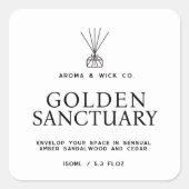 Einfaches, weißes und schwarzes Textzeichen für de Quadratischer Aufkleber (Vorderseite)