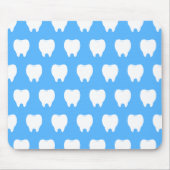 Einfaches weißes Zahn mit hellblauem Muster – Saub Mousepad (Vorne)