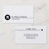 Einfaches weißes Zahnzahnarzt Zahnarzt-Zahnarzt Visitenkarte (Vorne/Hinten)