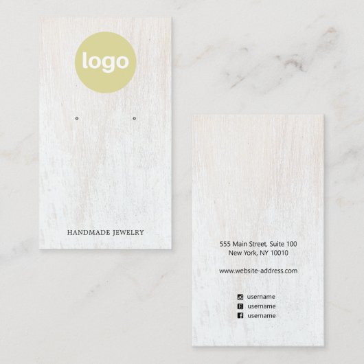 Einfaches Weißholz-Add-Logo für das Werbegeschenk Visitenkarte (Vorne/Hinten)