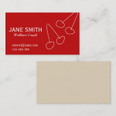 Einfaches Wellness-Coach in Kirschrot und Weiß Visitenkarte (Vorne/Hinten)