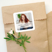 Einfaches werbeförderndes Minimalistisches Foto Quadratischer Aufkleber