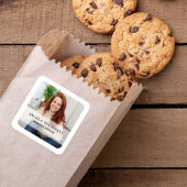 Einfaches werbeförderndes Minimalistisches Foto Quadratischer Aufkleber