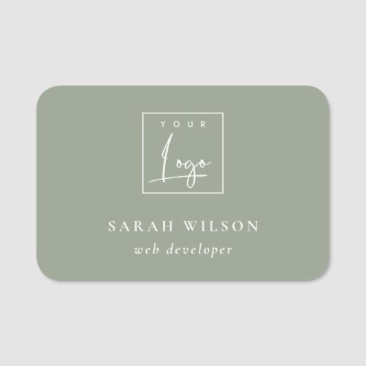 Einfaches Werbelogo von Saga Green Namensschild (Vorderseite)