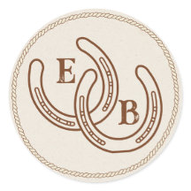 Einfaches Western Hufeisen Hochzeitsmonogramm