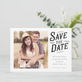 Einfaches Western Typografie-Foto Save The Date (Stehend Vorderseite)