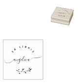 Einfaches Whimsical Script Minimalistisch Ex Libri Gummistempel (Stempel)