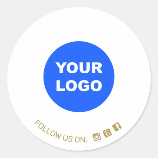 Einfaches White Add Your Logo Social Media Icon Runder Aufkleber (Vorderseite)