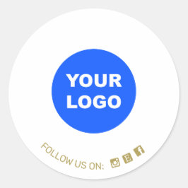 Einfaches White Add Your Logo Social Media Icon Runder Aufkleber