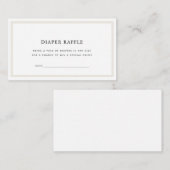 Einfaches White Baby Dusche Windeln Raffle Ticket Begleitkarte (Vorne/Hinten)