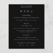 Einfaches White Black Wedding Menü mit Text (Vorderseite)